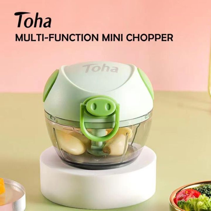 818 TOHA Manual Chopper Meat Grinder mini Food Processor Pounding Garlic Cutting Peppers Puree