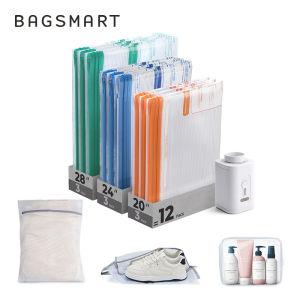 【LOCAL STOCK】BAGSMART Vacuum Bags for Travel with Rechargeable Air Pump Portable Space Saver Bags for Travel & Home Vacuum Compression Seal Bag for Clothing Blanket 12 Pack