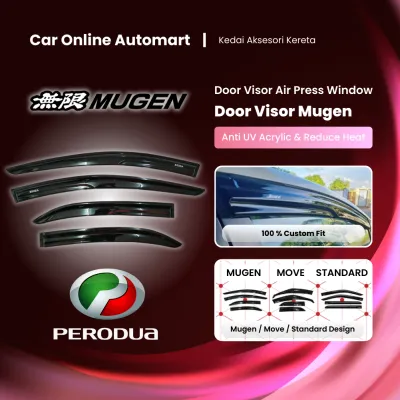 [PERODUA] Mugen / Standard / Move Air Press Window Door Visor Air Press Reduce Heat Bezza Axia Myvi Alza Ativa Viva Aruz