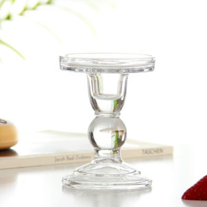 ที่วางเทียน ใส่ได้เทียนแท่ง ใส่ได้เทียนกลม ที่วางเทียนแก้วทรงสูง เชิงเทียนแก้วคริสตัล รุ่น
