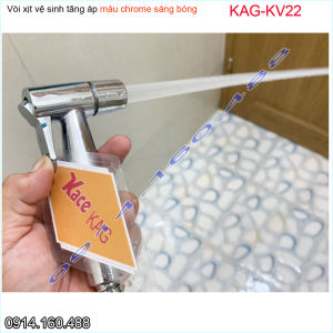 [HCM]Vòi xịt vệ sinh cao cấp KAG-KV22 vòi rửa bồn cầu xịt mạnh tia nước thẳng thiết kế đẹp màu inox bóng