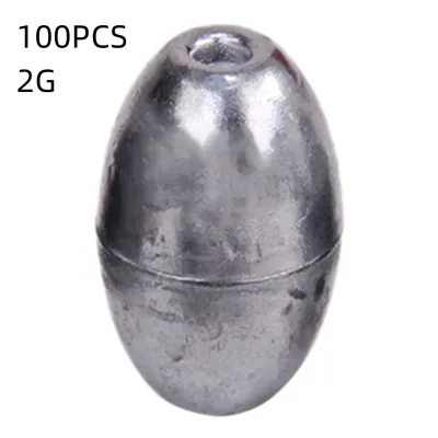 Suke 100Pcs 0.5g 1g 2g Olive Shape Fishing Lead Weight Sinker Fish Tackle Accessories Fishing Sinkers Egg Olive Shape Lead Sinker Weights For Fishing