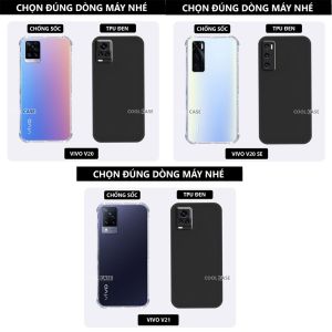 Ốp lưng TPU đen Vivo V20/ V20 SE/ V21 cạnh vuông bảo vệ máy toàn diện-Cool Case