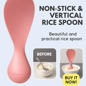 Bowl and Spoon Standing Firmly Spoon Soft and Non-deformable Vertical Non-stick Rice