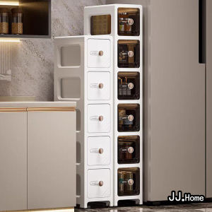 L17cm Slim Gap Storage Cabinet Drawer-style Plastic Household Bathroom/Kitchen Mobile Drawer Cabinet