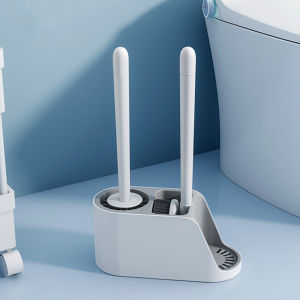 HOMEC แปรงขัดส้วม แปรงล้างห้องน้ำ ที่ขัดห้องน้ำ แปรงขัดชักโครก แปรงขัดห้องน้ำ 2 หัวแปรง จัดเก็บง่าย ประหยัดพื้นที่