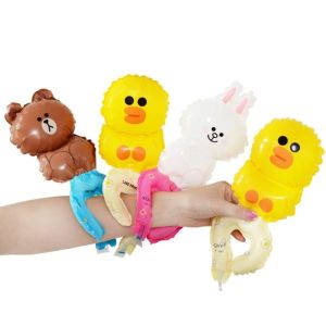 SEVEN Funny Cartoon Animal Hand Balloons Bear Rabbit Inflatable Hand Wearing Fun Creative Line Friends Party Balloons Children