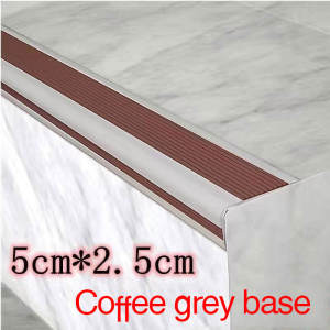 Stairs Steps Anti Slip Strip 8/24FT L-type PVC Rubber Stair Nosing Self-Adhesive Stair Edge Protect For adhesives Waterproof and sun resistant