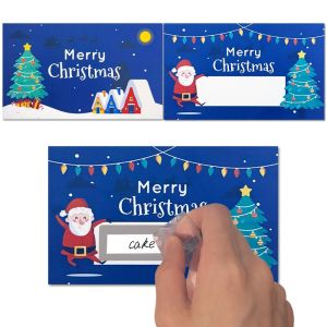 LUSIT 50 Pcs Santa and Tree Designs Christmas Scratch Off Cards Opaque Coating DIY Gift Tags Raffle Ticket Holiday Reward Tickets Party Games