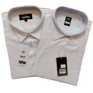 Kemeja Pria Polos Atasan Putih Lengan Pendek Casual ukuran Reguler Baju Pakaian Kerja Bahan Katun