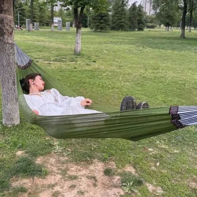 Camping Hiking Hammock Duyan Double Outdoor Foldable Hammock Travel Hammock Portable Hammock With Storage And Rope Load Capacity 400kg