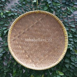 Tampa anyaman bambu kecil diameter 30cm / piring lalapan bambu