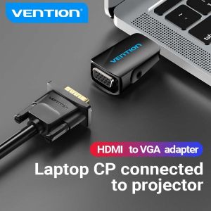 Vention HDMI to VGA Adapter HDMI Male to VGA Felame Adapter HD 1080P Audio Cable With 3.5mm Jack For PS3 PS4 Laptop PC Smart BOX to Monitor Projector HDTV HDMI Male to VGA Felame Converter HDMI to VGA Converter Adapter