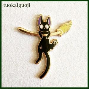 tuokaiguoji Cartoon Cute Black Cat Enamel Metal Brooch Lapel Pin Fashion Bag Badge Accessoriess Gift For Kids Friends