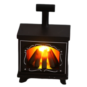GIORGIONE Creative Mini LED Fireplace Lamp Retro Flameless LED Fireplace Model Portable Battery-Operated Dollhouse Miniature Fireplace Christmas Halloween Decor