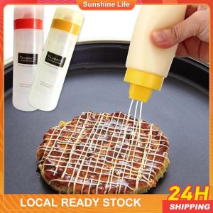 4 Holes Plastic Condiment Dispenser for Ketchup Mayo Mustard Salad Dressing Sauce Bottle