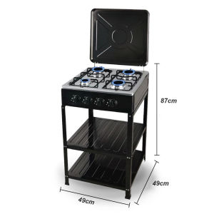 4 Burner Gas Stove Heavy Duty Portable Outdoor Camping Stove Energy Saving Infrared Gas Stove with Stainless Steel Storage Stand Rack