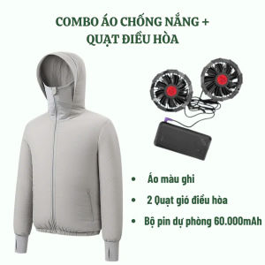 Áo điều hòa có mũ công nghệ cao cấp Quạt Mát Pin 89000mAh Chạy 18-24H Chống Nắng Công Nghệ Mới 2025 quạt điều hòa di động tiện lợi quạt tích điện đa năng có sạc dự phòng điện thoại