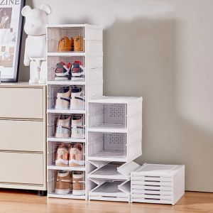 RAK SEPATU LIPAT SUSUN ANTI DEBU LEMARI MULTIFUNGSI RAK SUSUN KOTAK SEPATU PORTABLE 6 SUSUN SHOES BOX PLASTIK PRAKTIS - PICO SHOE