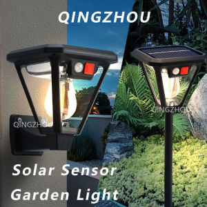 Đèn vonfram năng lượng mặt trời 2in1 bóng đèn Vonfram cảm biến chuyển động sân Đèn tường hiện đại 3 chế độ chiếu sáng thảm cỏ công viên ngoài trời sân vườn