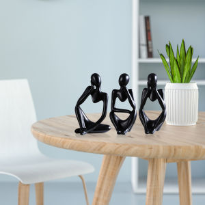 【New Arrival】 Creative Resin Thinker Statues Set of 3 Modern Abstract Art Sculptures for Home Decor Stylish Ornament