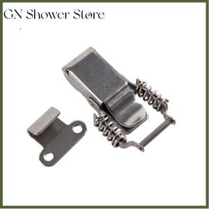 [GN Store] Stainless steel 304 spring hasp toolbox toggle latches lock wood suitcase buckle hinges Furniture Hardware Accessories