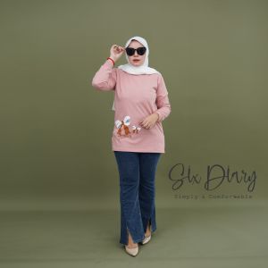 Atasan Wanita Kaos Tangan Panjang Six Diary Terbaru 2024 kaos wanita cotton
