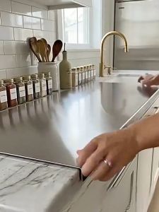 Stainless Steel Cutting Board Non Slip Rolling Board Kneading Mat With Scale Meat Veg Prep Kitchen