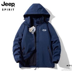 JEEP SPIRIT ชุดเสื้อแจ็กเก็ตบางสำหรับผู้ชายและผู้หญิงเสื้อคลุมกันลมกันน้ำฤดูใบไม้ผลิและฤดูใบไม้ร่วง
