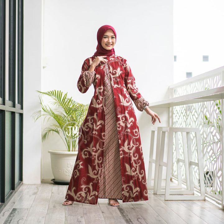 Khaura Storee Pakaian Baju Muslim Gamis Batik Wanita Jumbo Dewasa Muslimah  Terbaru Lebaran Viral Mewah Kondangan Kombinasi Pesta Elegan Modern  Pekalongan Motif Lung - Lazada | Lazada Indonesia