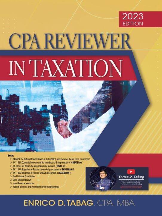 CPA Reviewer In Taxation 2023 Edition By Enrico D. Tabag | Lazada PH