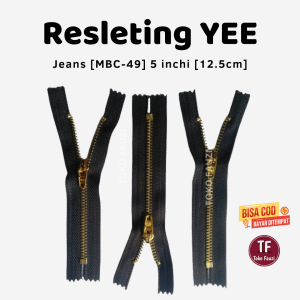 Resleting JEANS MERK "YEE" 5 INCI (12.5CM)