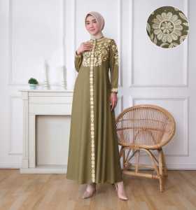 Gamis bordir tuqba terbaru bahan katun toyobo
