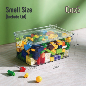CozE PET Material Stackable Storage Organizers With Handle Clear Pantry Organizer Bins With Lids