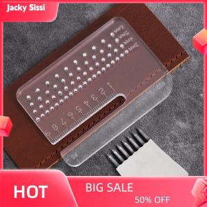 Jacky 4mm Multi-functional Thickened Transparent Puller Acrylic Rounded Cutting Distance Ruler Hitting Auxiliary Manual Leather Tool