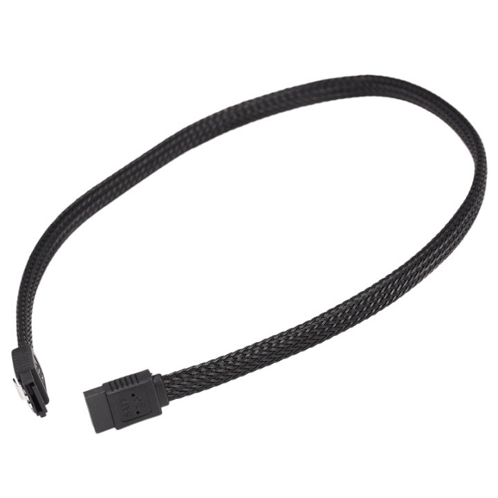 Câble de données à angle droit SATA 3.0 III, 7 broches, 50cm, 6 directions gbumentales SSD, disque dur HDD, interface de données, transport en nylon ( blanc