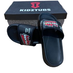 KIDZTUBS Sandal Anak Laki Laki Karet Slipper Slide Selop Slipon Jepit Karakter Warna Hitam Usia 6-10 Tahun-Sendal1819081424