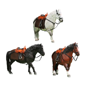 Hand Painted 1/12 Scale Pack Horse Figurine Model Bathorse For Dollhouses Scene Decors And Exhibitions Display Accessory