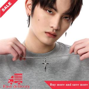 [COD] Vintage Cross Pendant Necklace For Mens Versatile Chain Trendy Sweat Shirt Hanging Punk Chain Jewelry Gift