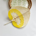 Hand Fan Straw Fan Bamboo Fan Woven Fans Palm Leaf Fan. 