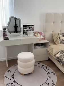 Solid Wood Dressing Table Bucket Cabinet Type Bedroom Makeup Table Light Luxury Minimalist Vanity Table