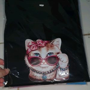 Baju Kaos Anak Perempuan Motif Kucing