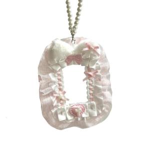 Trendy Plush Holder With Angelic Wing and Lace Decoration Fashion Accessory for Creative Craft Lovers Daily Use