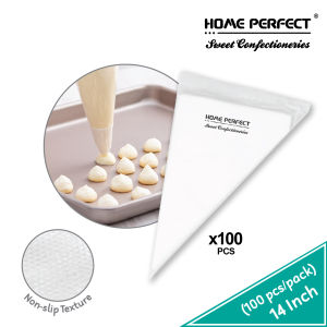 HOME PERFECT 100Pcs/Pack 121416 Inch Non-Slip Piping Cream Bag Beg Ising Krim Kek YT-1105/S YT-1105/M YT-1105/L