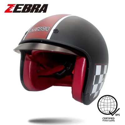 Zebra 603 MARVEL Captain Half Face Clear Visor Retro Classic Helmet for Motorcycle Men Women Vintage .+