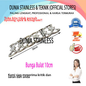 Bunga bulat 10cm ornamen stainless