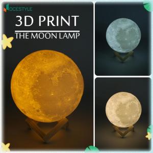 JOCESTYLE 3D Printed Bright Moon Lamp USB LED Night Moonlight Touch Sensor 3 Colors Changing Home Bedroom Lover Children Gift