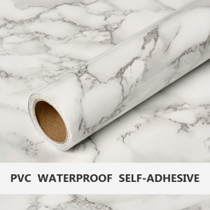 Bathroom Wallpaper Waterproof Oil-proof Kitchen Wall Decor Marble Grain Mildew-proof Tile Sticker