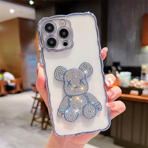Zeallion Ốp Lưng Sang Trọng Hình Gấu 3D Mạ Kim Tuyến Vỏ Điện Thoại Dành Cho [Apple iPhone 11 12 13 14 Pro Max X Xs XR 7 8 Plus] Ốp Lưng