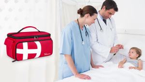 Mancro First Aid Bags Empty Travel Bag with Multi Pockets Pill Bottle Organizer for Travel Home Storage Trauma Bag for EMT Nurses Doctor Emergency Bag for Medicine Supplies